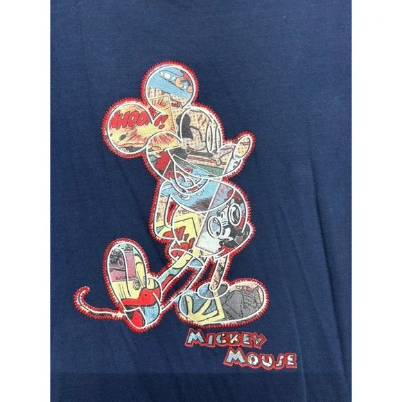 Disney Mickey Mouse Graphic Tee Navy Blue Short Sleeve Cotton Shirt Size XL - Picture 3 of 6